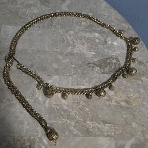 Belt Gold-toned Metal Rope Link Chain With Cut-out Star Ornaments